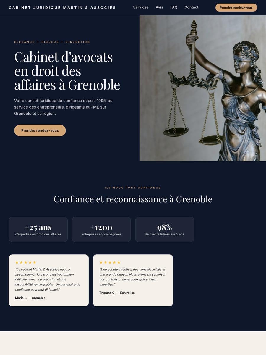 Aperçu du site AVYKO pour Cabinet juridique — style Premium sobre
