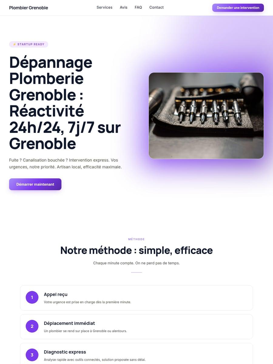 Aperçu du site AVYKO pour Plomberie — style Moderne dynamique